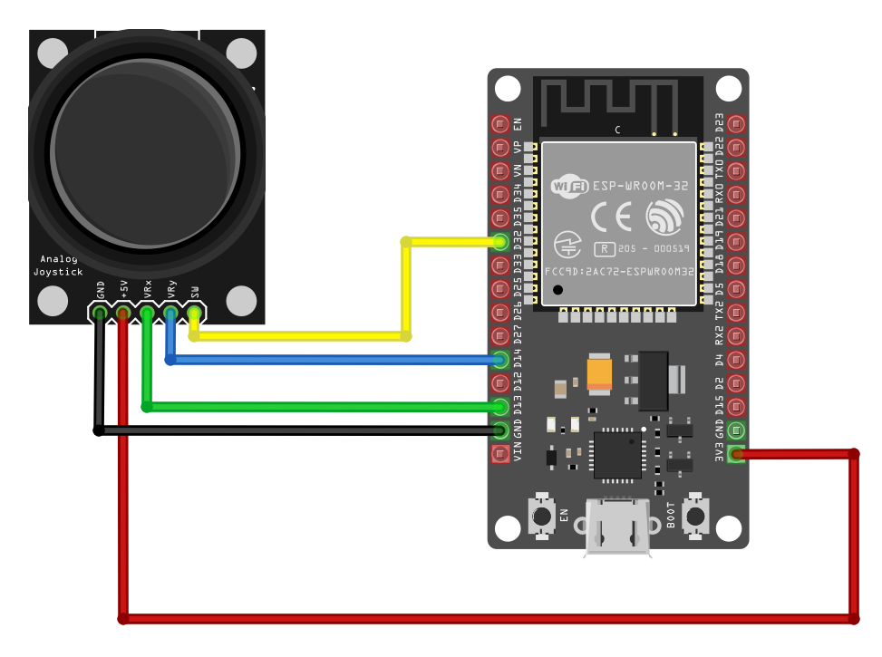 подключение джойстика к esp32